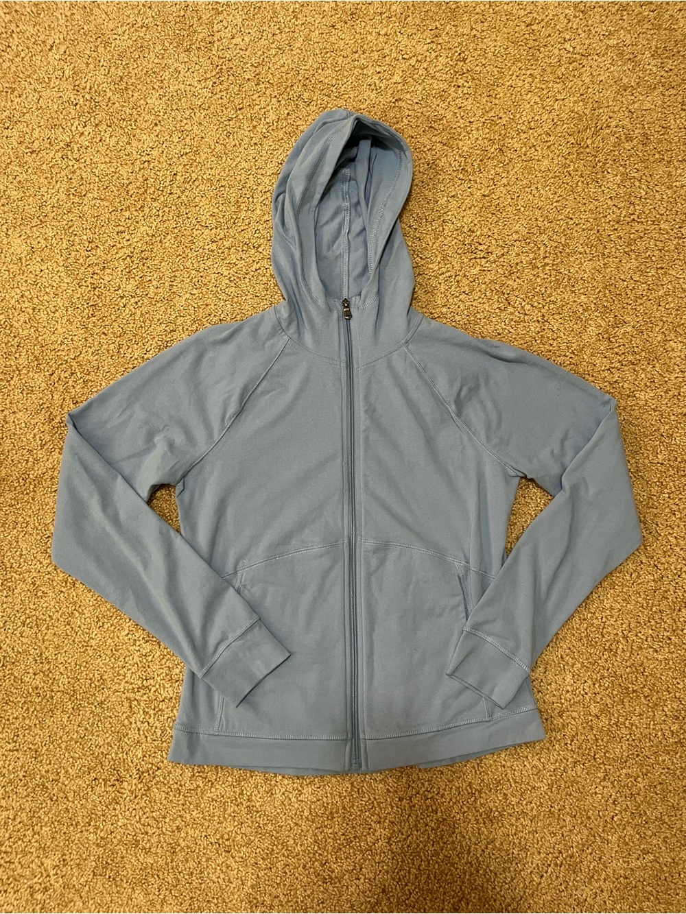 Tek Gear Essential Gear Light Blue Full Zip Up Hooded Sweatshirt - Medium